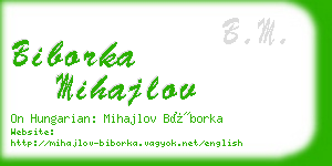 biborka mihajlov business card